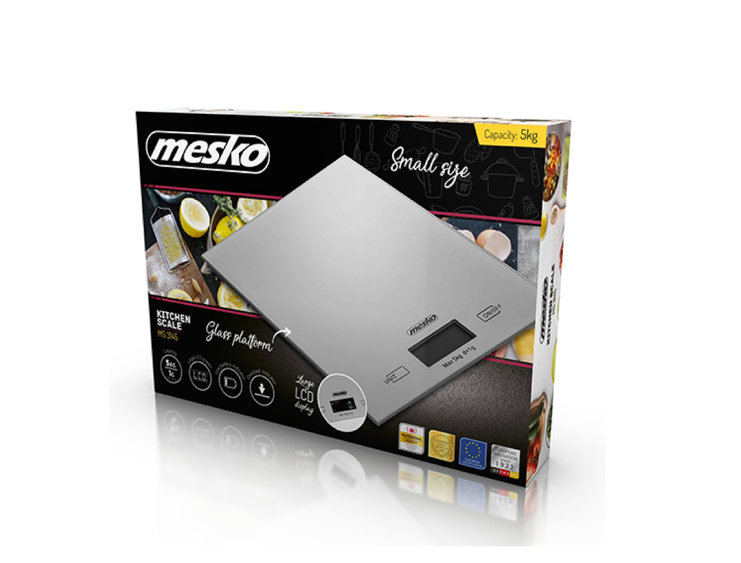 Cantar de bucatarie profesional, capacitate maxima 5 kg, ecran LCD, Mesko MS3145
