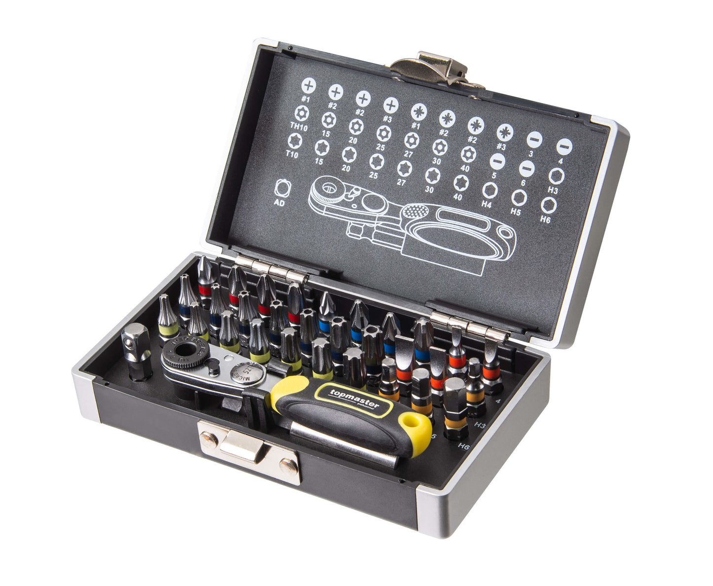 Set tubulare si biti, 1/4", 1/2", 4-32 mm, 32 elemente, Topmaster 330158