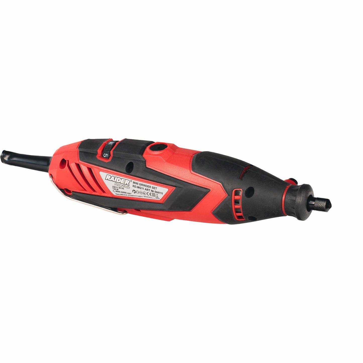 Set mini polizor drept cu accesorii RD-MG11, 135 W, viteza variabila, 40 elemente, Raider 044111