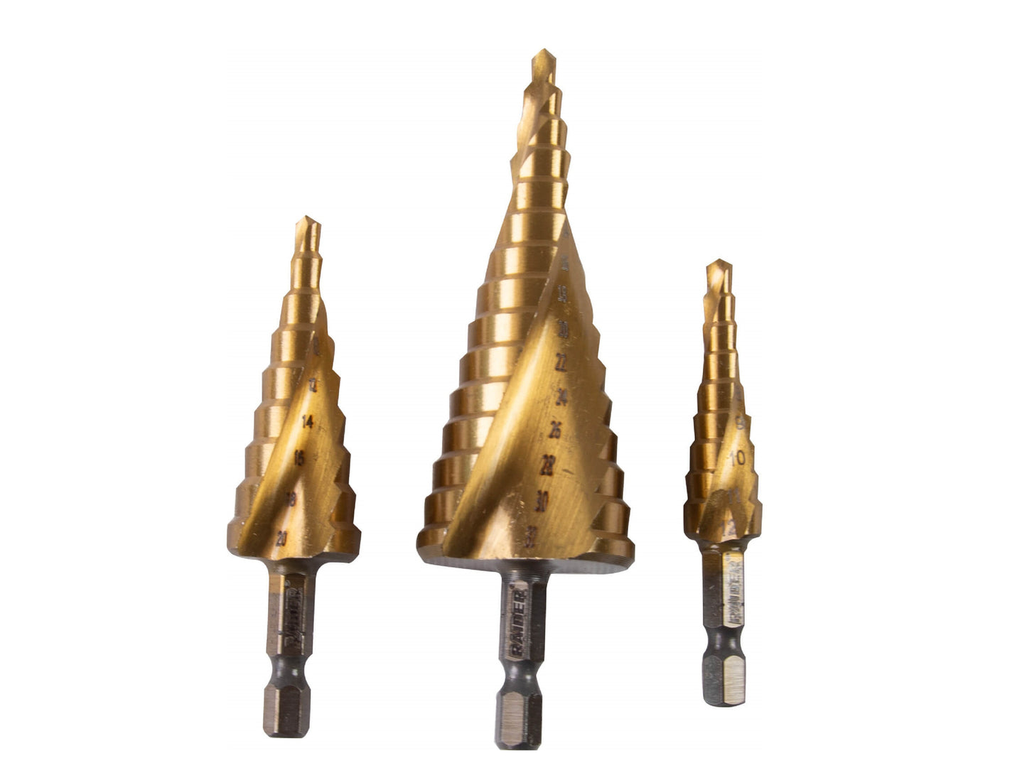Set burghie conice in trepte, 4-12, 4-20, 4-32 mm, 3 elemente, Raider 150685