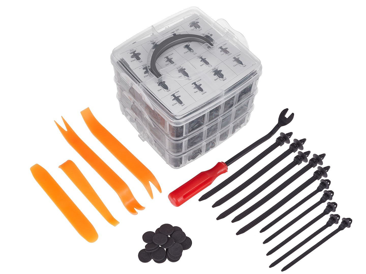 Set clipsuri / cleme auto de fixare pentru tapiterie, 655 elemente, Geko G02935