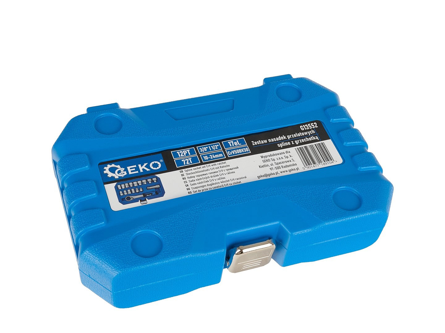 Set chei tubulare cu clichet, 17 elemente, Geko G13552