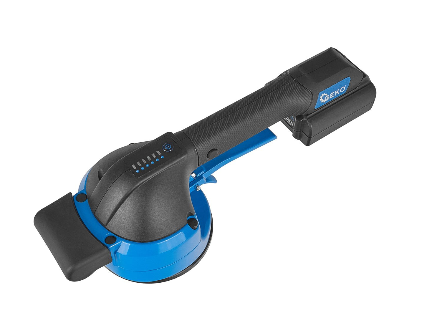 Ventuza vibranta pentru gresie si faianta cu acumulator, 120 mm, 18 V, capacitate maxima 50 kg, Geko G80672