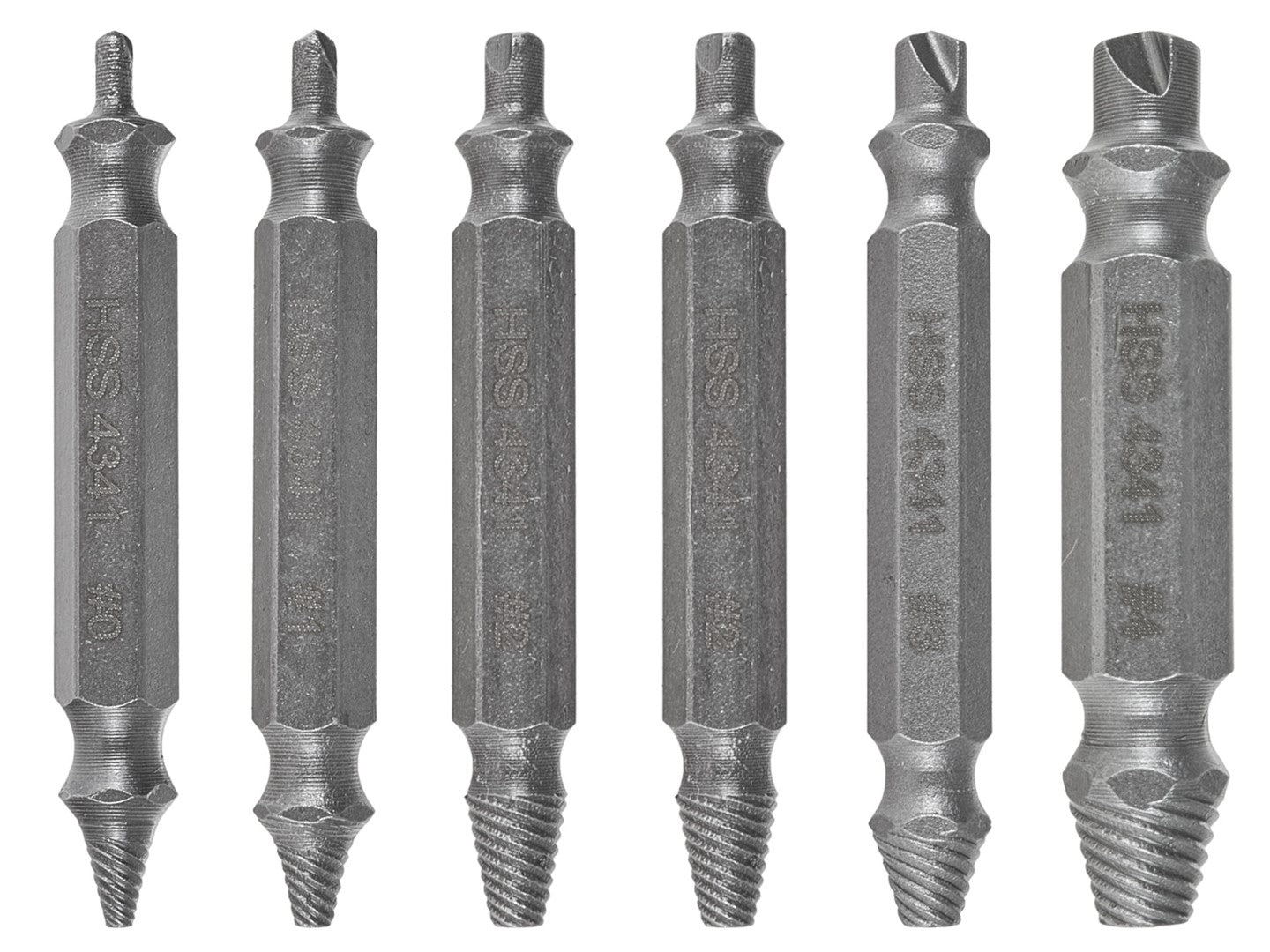 Set extractoare duble pentru suruburi rupte, 6 elemente, Keltin K00093