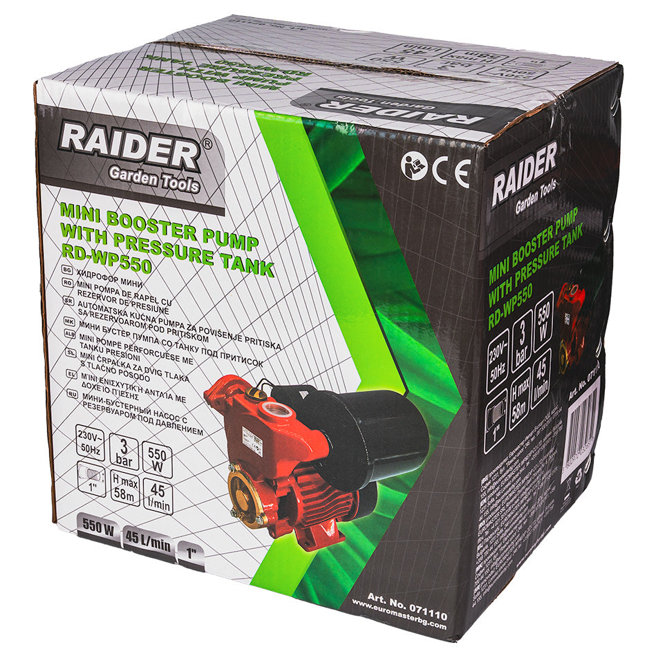 Mini hidrofor RD-WP550, 550 W, 1", 45 l / min, Raider 071110
