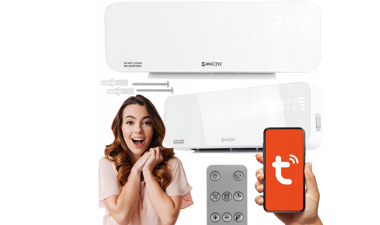 Aeroterma de perete, 2000 W, telecomanda si Wi-Fi, MalTec 111273
