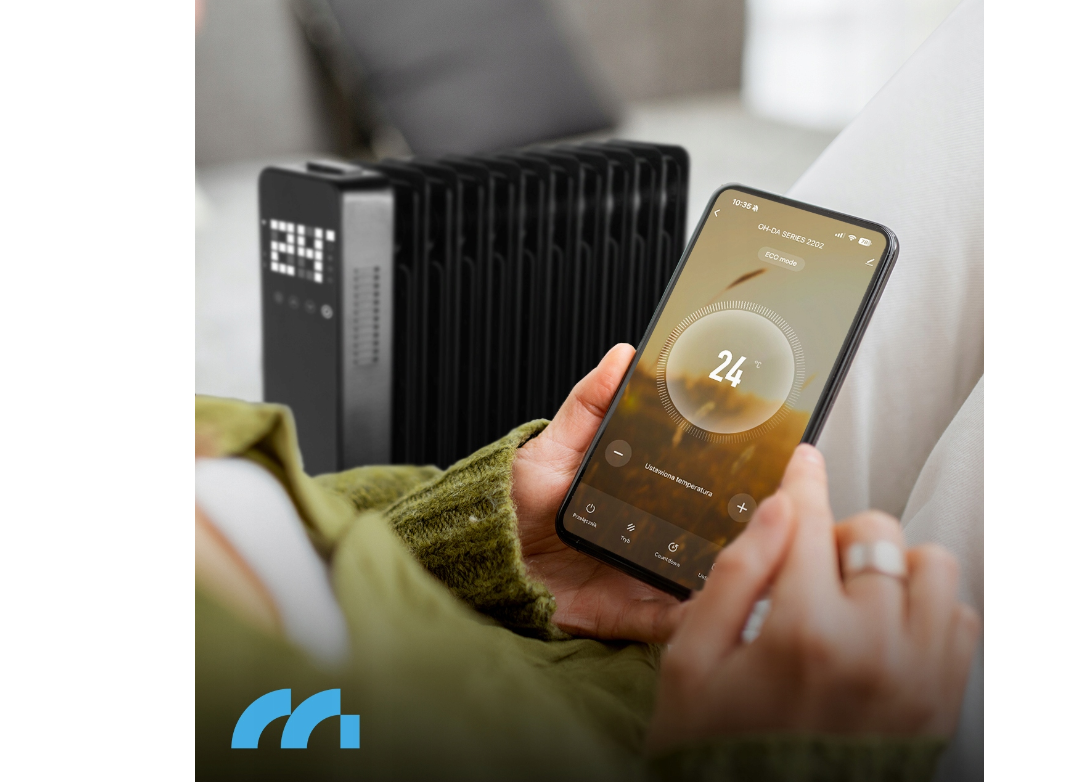 Calorifer electric cu ulei ProOil2500WB Wi-Fi, 2500 W, negru, MalTec 111938