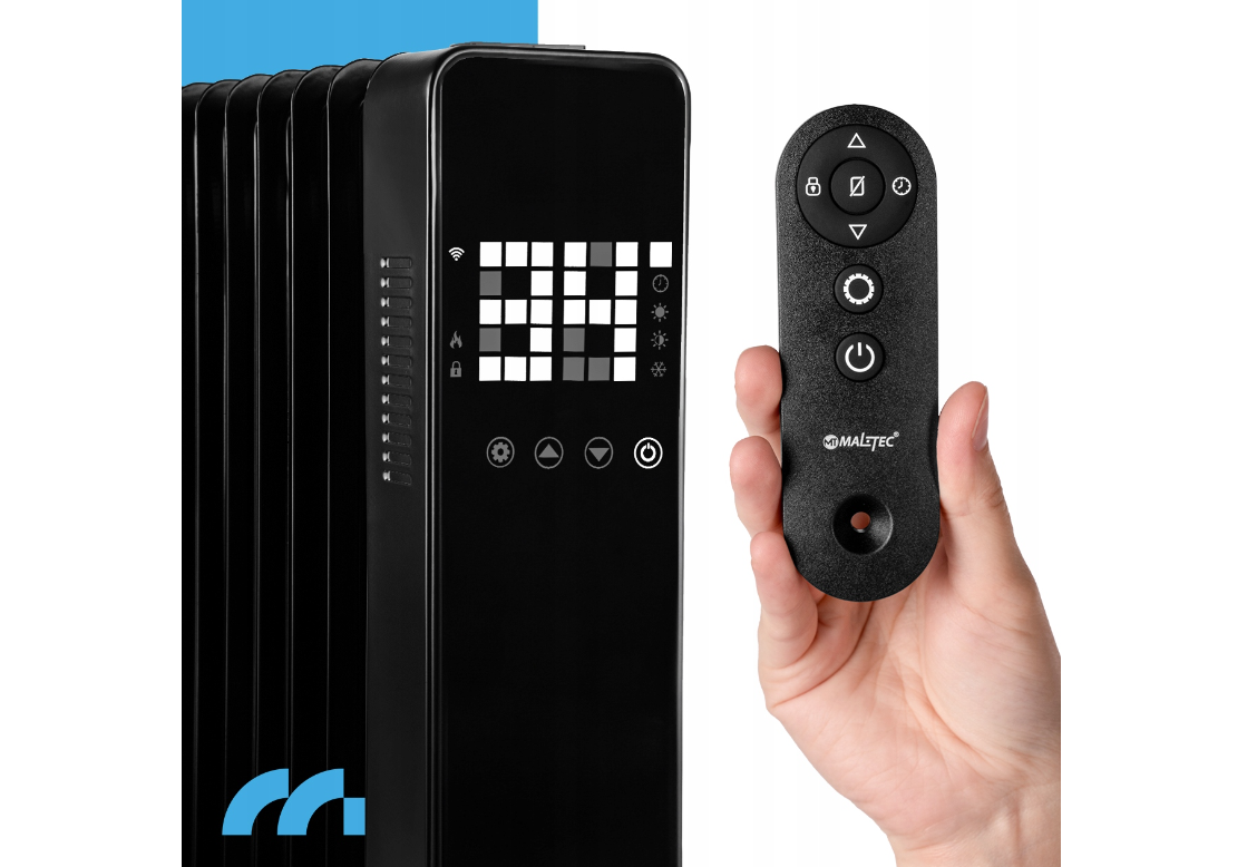 Calorifer electric cu ulei ProOil2500WB Wi-Fi, 2500 W, negru, MalTec 111938