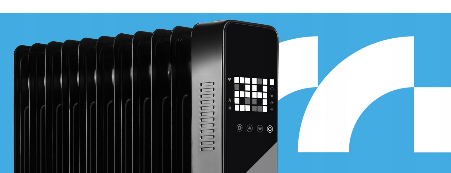 Calorifer electric cu ulei ProOil2500WB Wi-Fi, 2500 W, negru, MalTec 111938