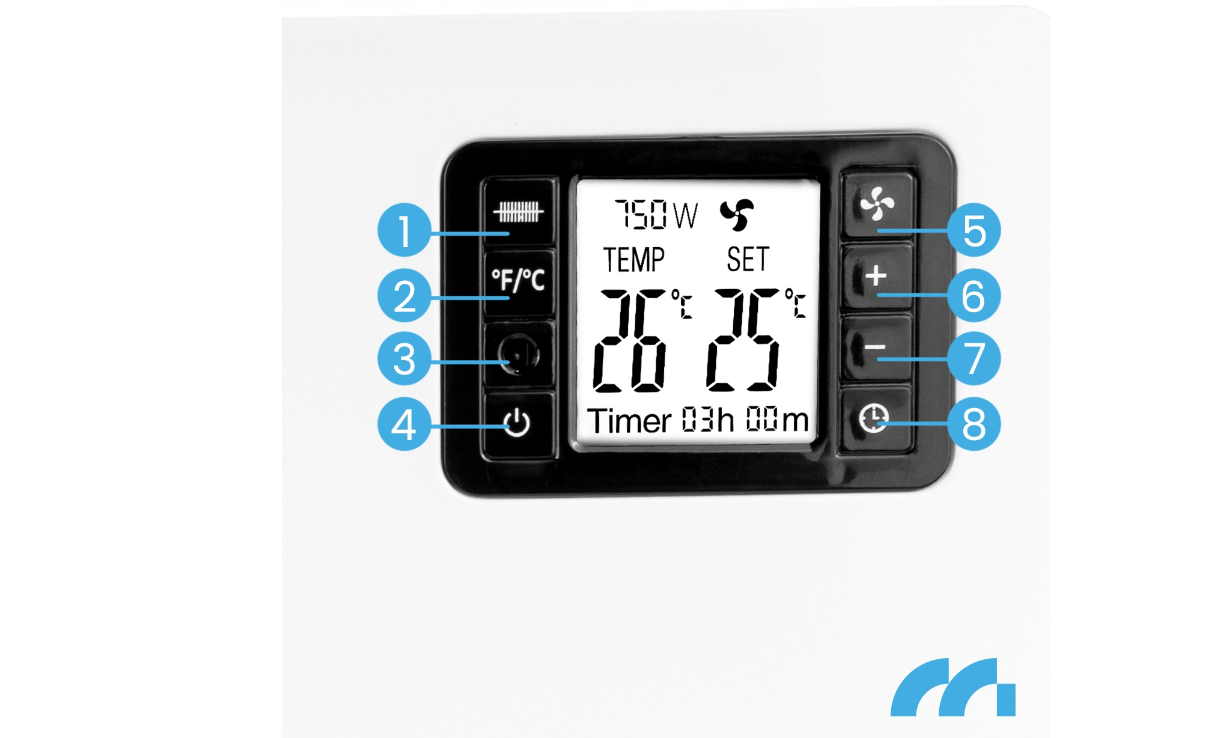 Convector CH2000DW cu panou, 2000 W, MalTec 111941