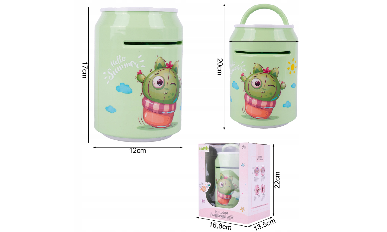 Pusculita interactiva tip seif, verde, MalPlay 111630