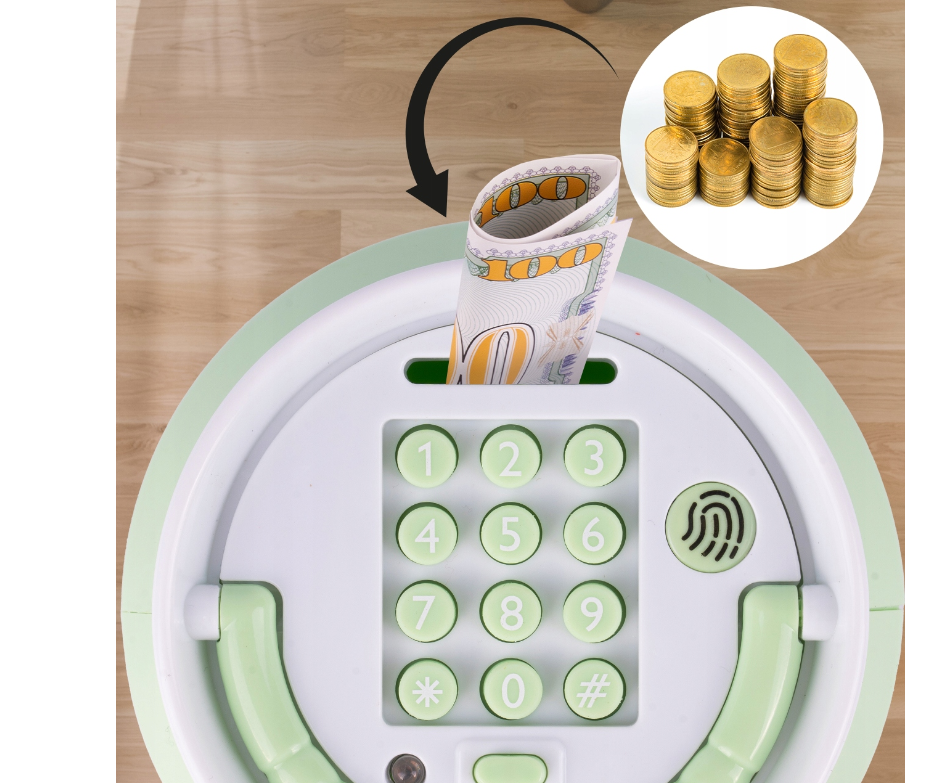 Pusculita interactiva tip seif, verde, MalPlay 111630