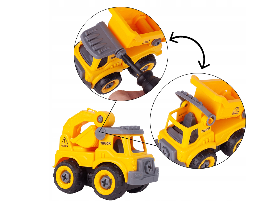 Set vehicule de constructii pentru asamblare, 4 piese, MalPlay 109277