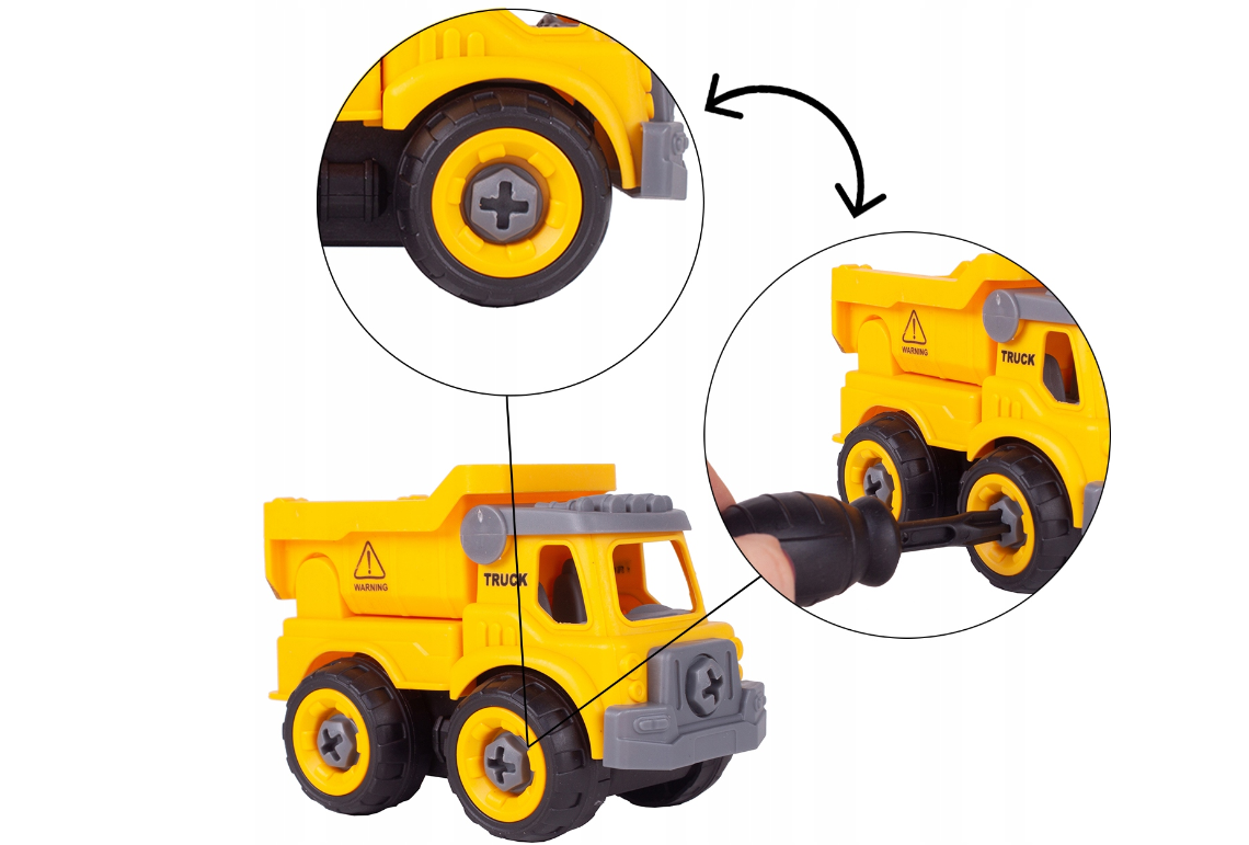 Set vehicule de constructii pentru asamblare, 4 piese, MalPlay 109277