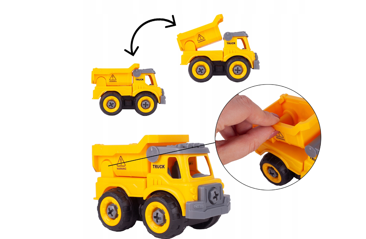 Set vehicule de constructii pentru asamblare, 4 piese, MalPlay 109277