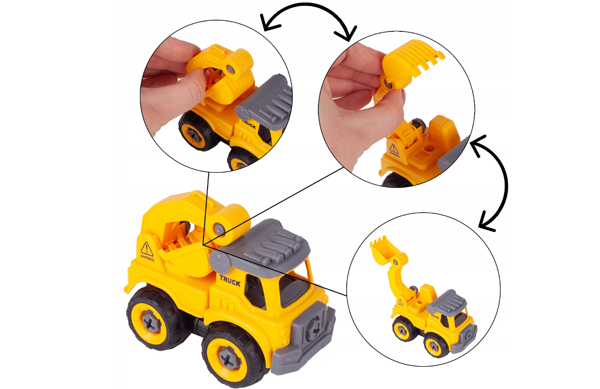 Set vehicule de constructii pentru asamblare, 4 piese, MalPlay 109277