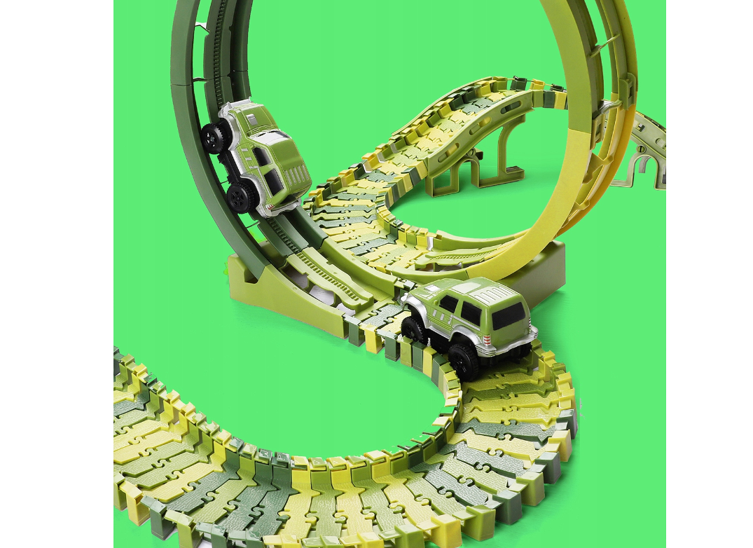 Set pista Dino Park cu masinuta, 260 piese, MalPlay 110485