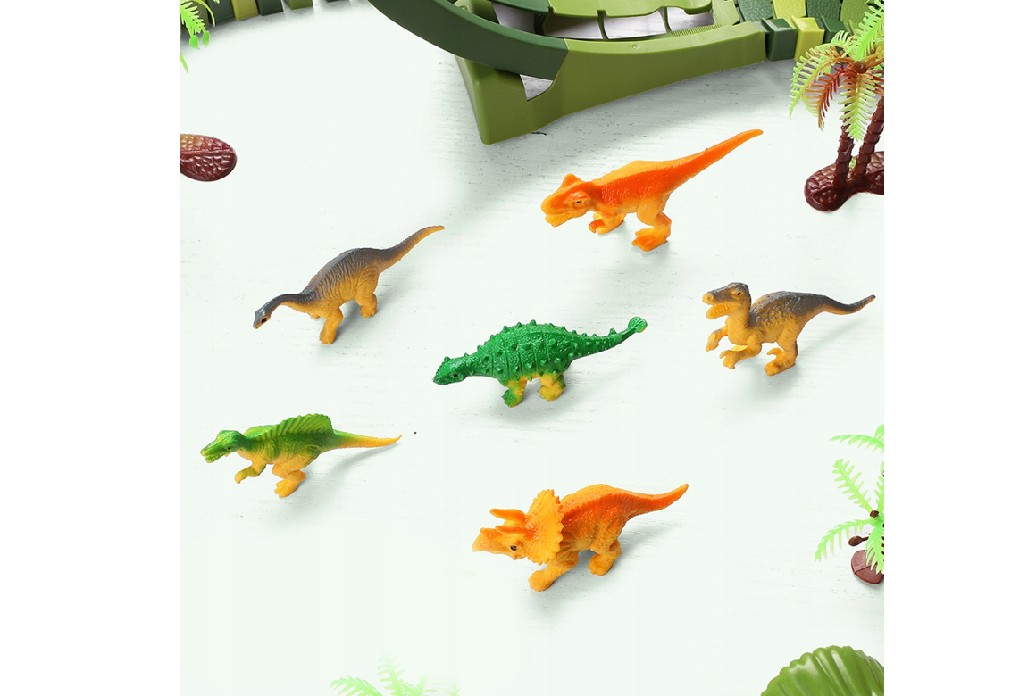 Set pista Dino Park cu masinuta, 260 piese, MalPlay 110485