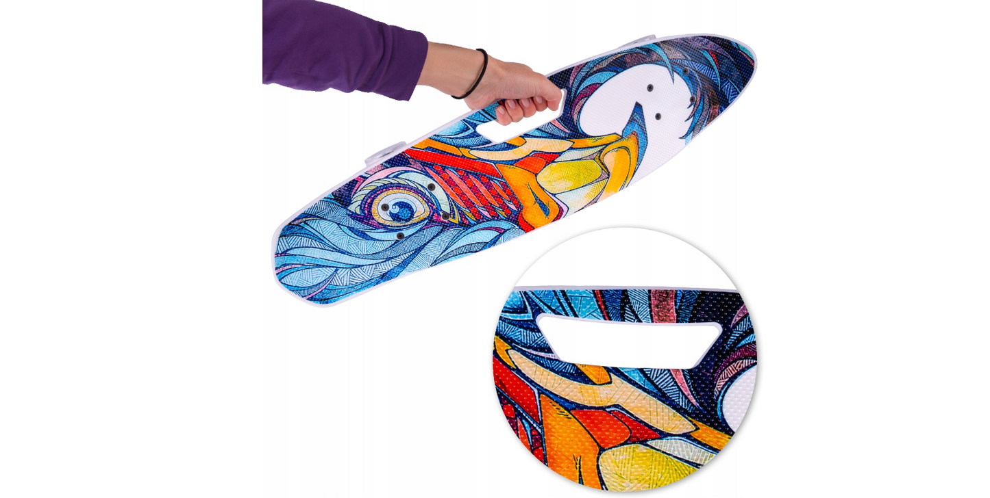 Skateboard cu roti luminoase, multicolor, MalPlay 111644