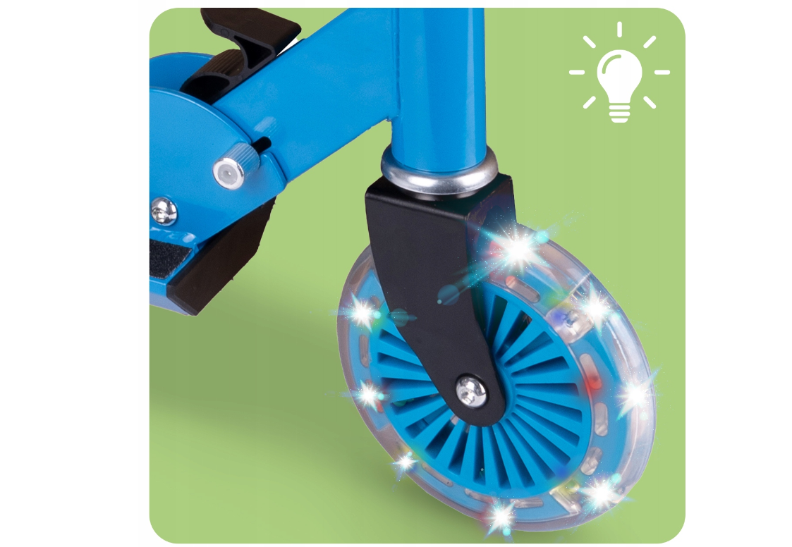 Trotineta pliabila cu roti luminoase, inaltime ajustabila, albastru, MalPlay 111640