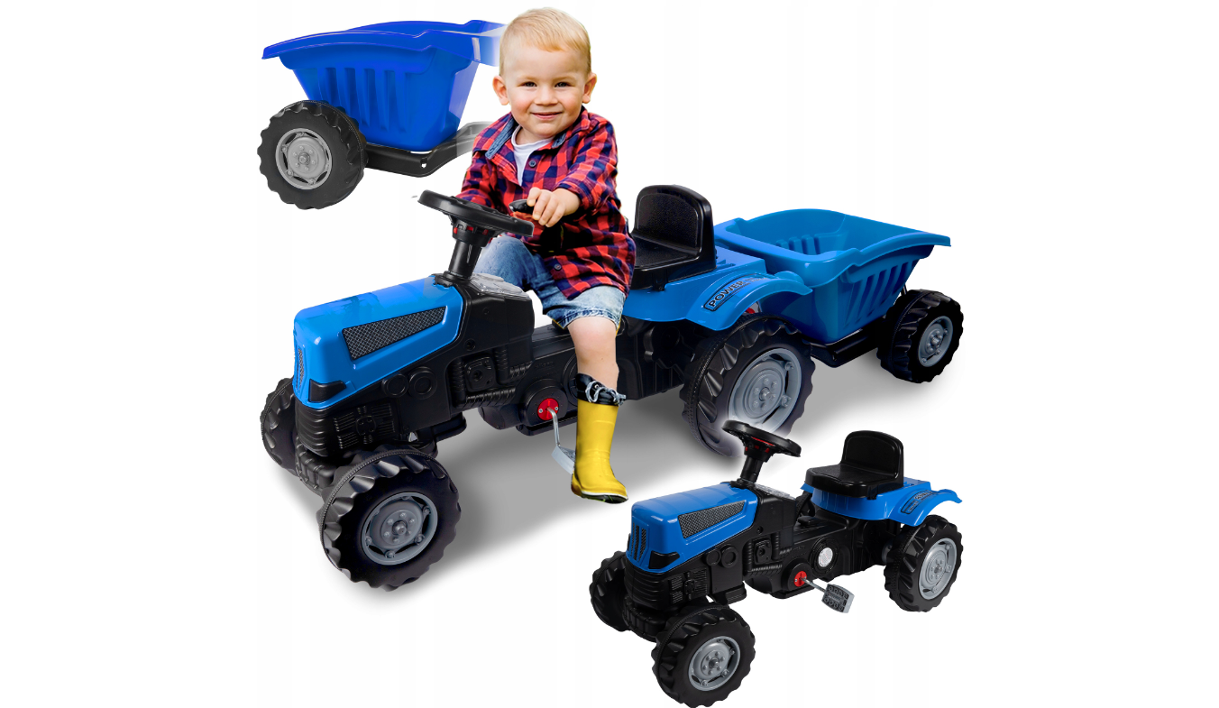 Tractoras XXL cu pedale, albastru, MalPlay 111735