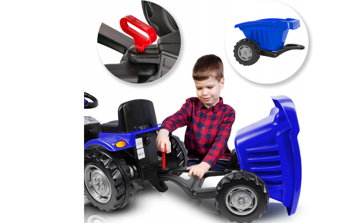 Tractoras XXL cu pedale, albastru, MalPlay 111735