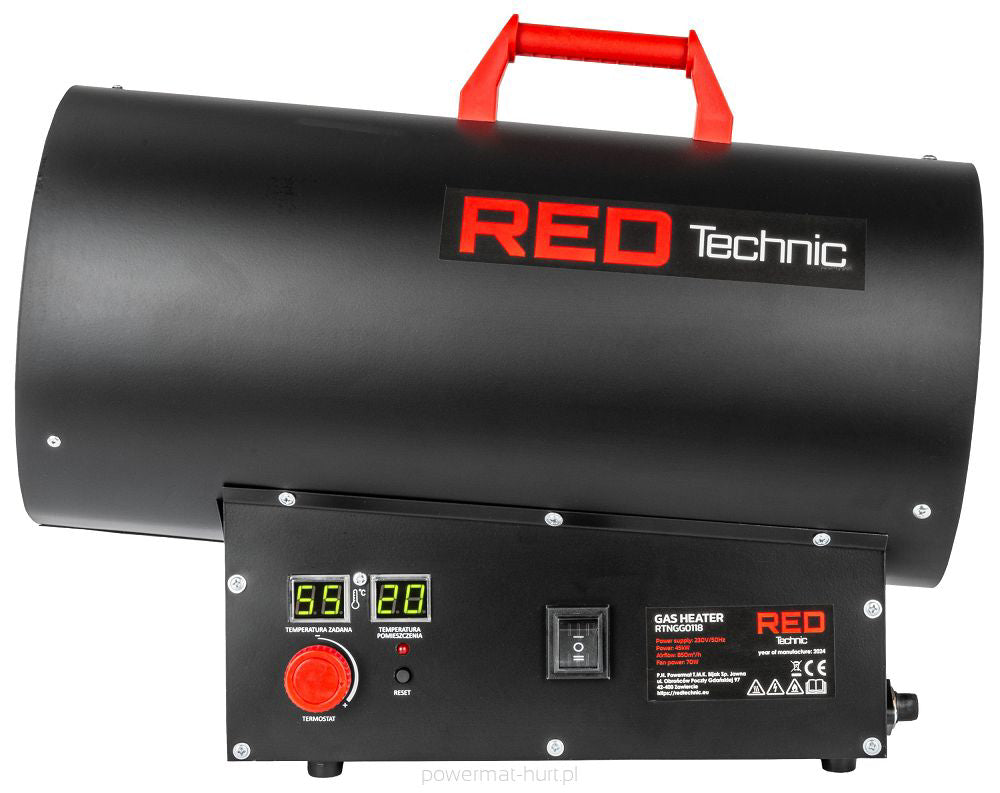 Tun de caldura pe gaz, 45 kW, Red Technic RTNGG0118