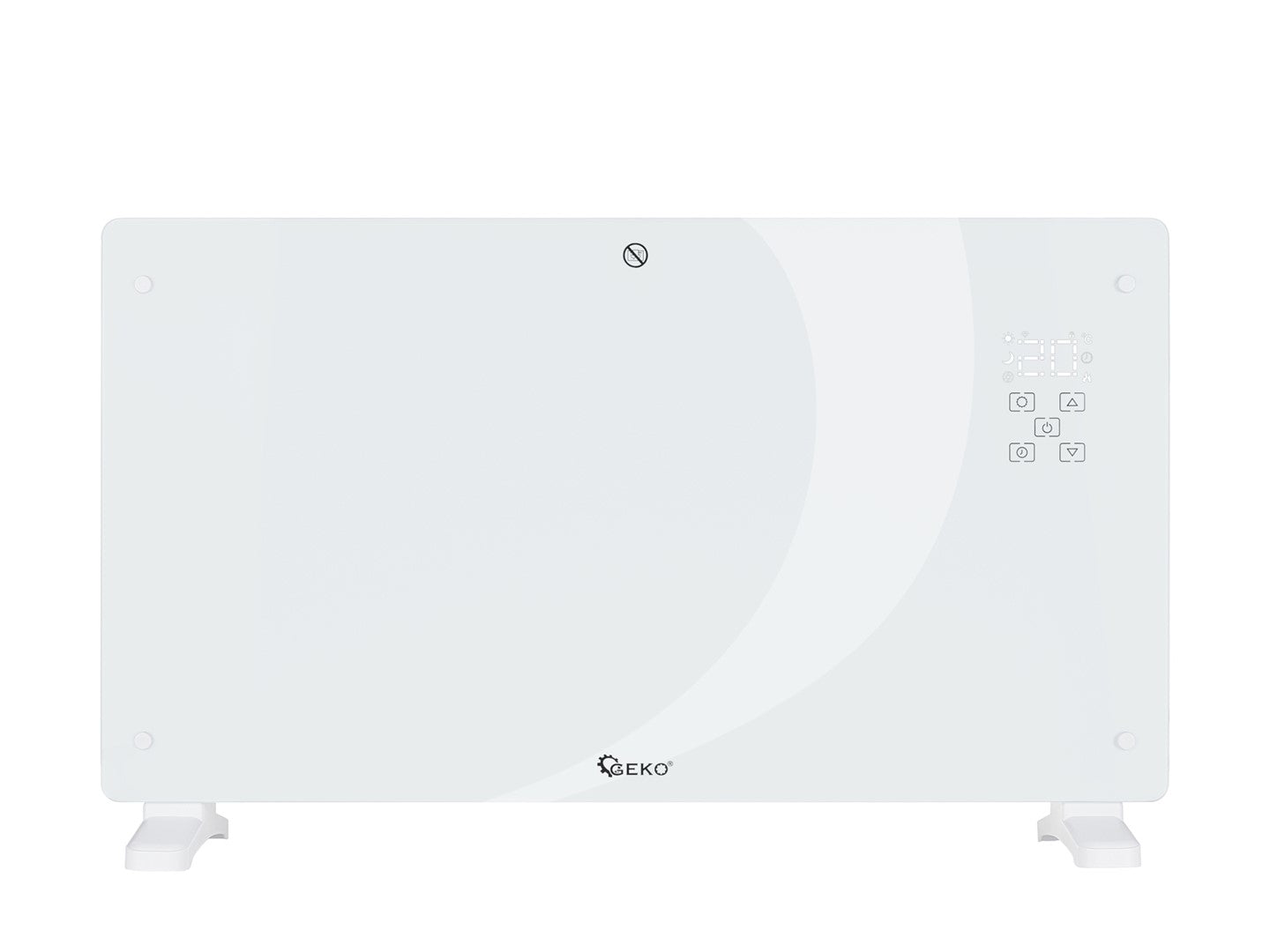 Convector alb din sticla cu afisaj LCD, telecomanda si Wi-fi, 2500 W, Geko G80446