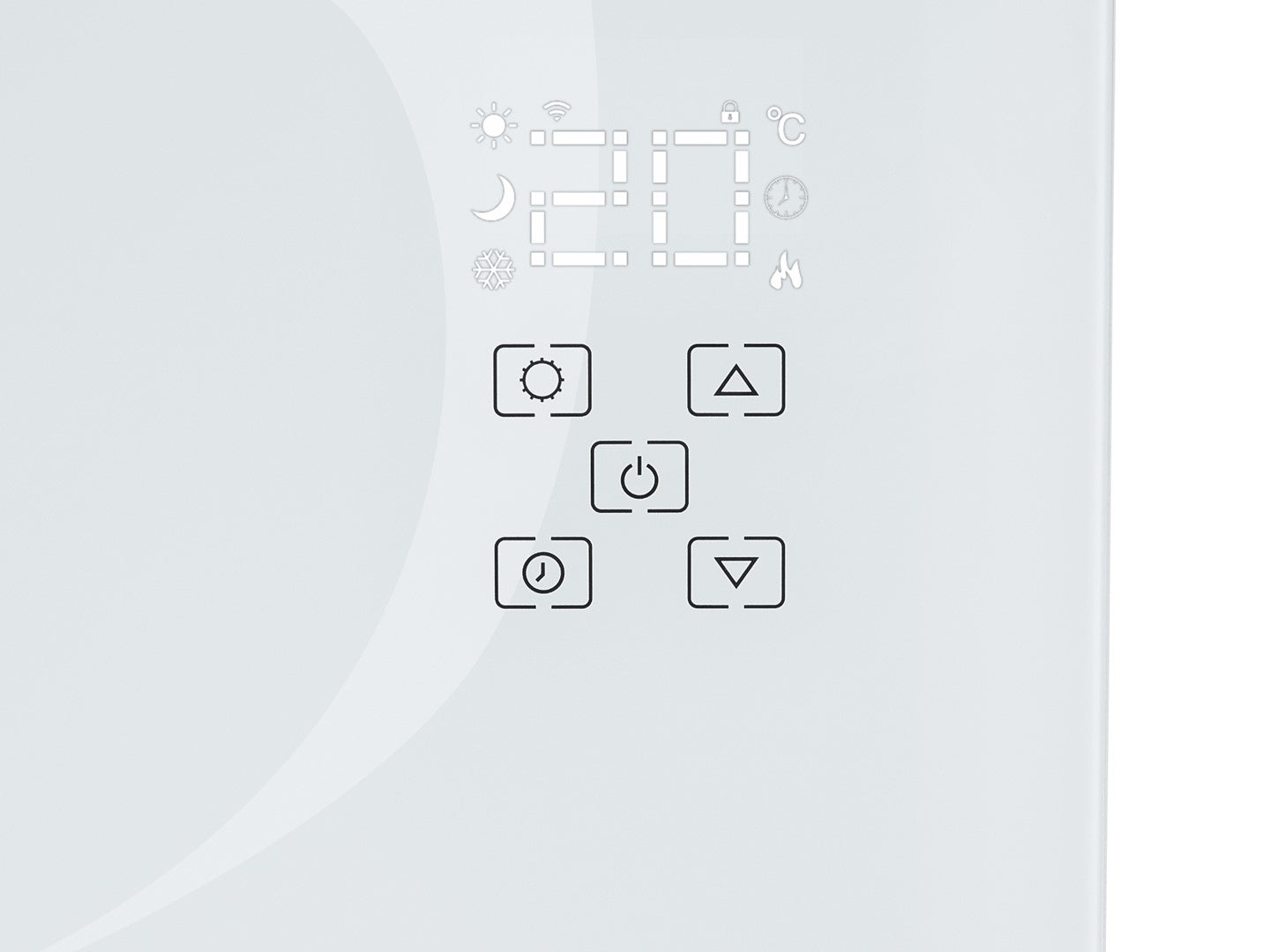 Convector alb din sticla cu afisaj LCD, telecomanda si Wi-fi, 2500 W, Geko G80446