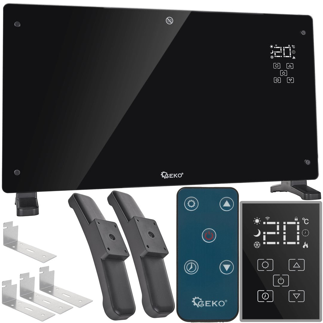 Convector electric negru cu afisaj LCD, teletomanda si Wi-Fi, 2500 W, Geko G80447