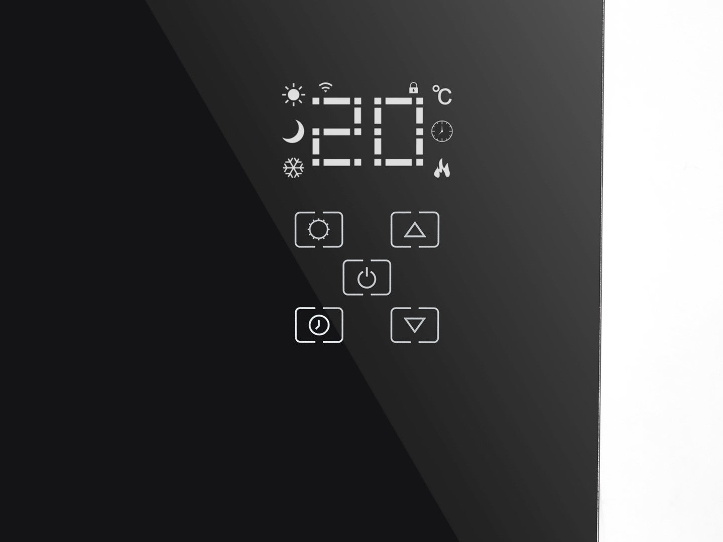 Convector electric negru cu afisaj LCD, teletomanda si Wi-Fi, 2500 W, Geko G80447