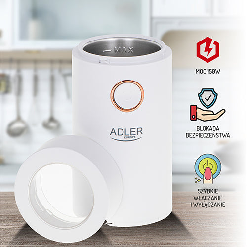 Rasnita de cafea, 150 W, alb, Adler AD4446WG