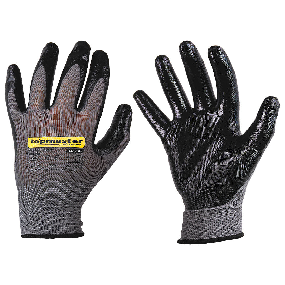 Manusi de protectie PG07 acoperite cu nitril, Topmaster 558111