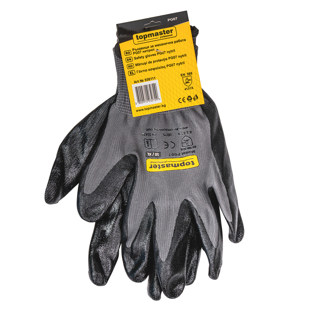 Manusi de protectie PG07 acoperite cu nitril, Topmaster 558111