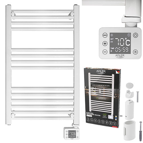 Calorifer electric cu panou LED, 14 bare, alb, 50 x 5.3 x 90 cm, Adler AD7824