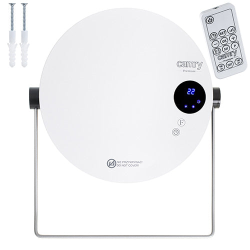 Aeroterma de baie ceramic, 2000 W, 2 trepte de caldura, afisaj LCD, termostat reglabil si sistem de protectie la supraincalzire, alb, Adler CR7747