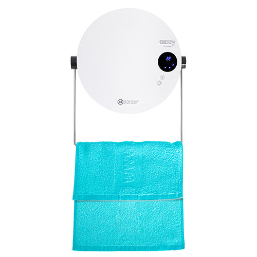 Aeroterma de baie ceramic, 2000 W, 2 trepte de caldura, afisaj LCD, termostat reglabil si sistem de protectie la supraincalzire, alb, Adler CR7747