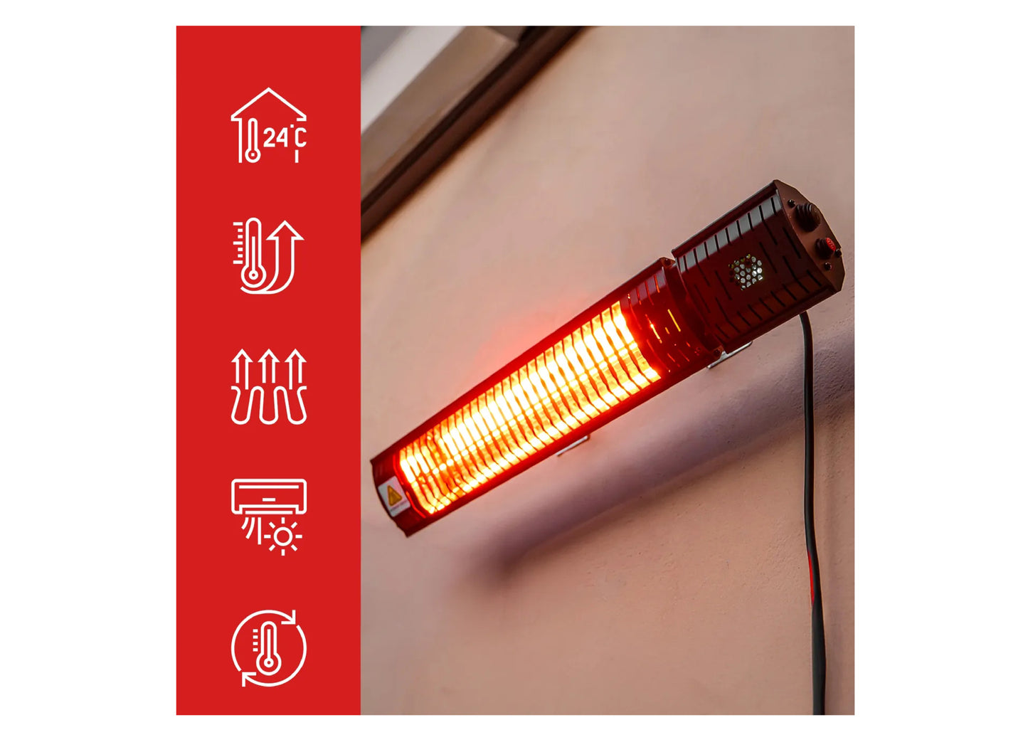 Incalzitor cu infrarosu si telecomanda INFRA2000W, 2000 W, MalTec 111940