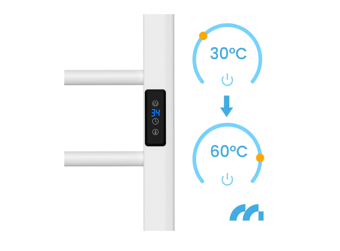 Calorifer electric pentru baie BH200W-WH, 200 W, alb, MalTec 112042