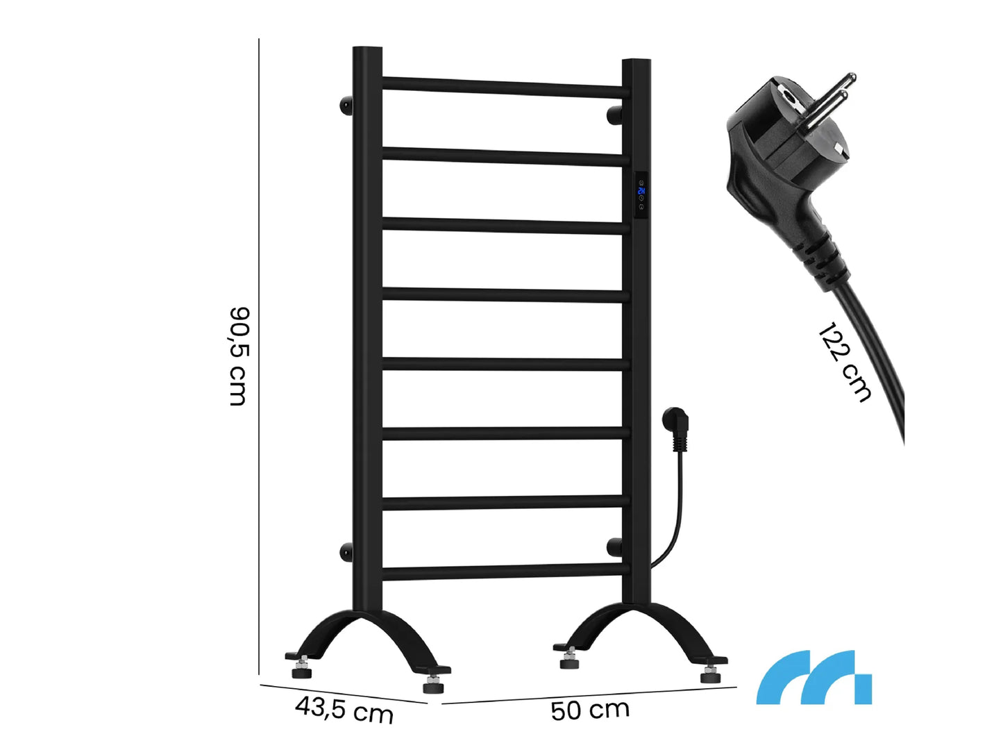 Calorifer elecftric pentru baie BH200W-BL, 200 W, negru, MalTec 112043