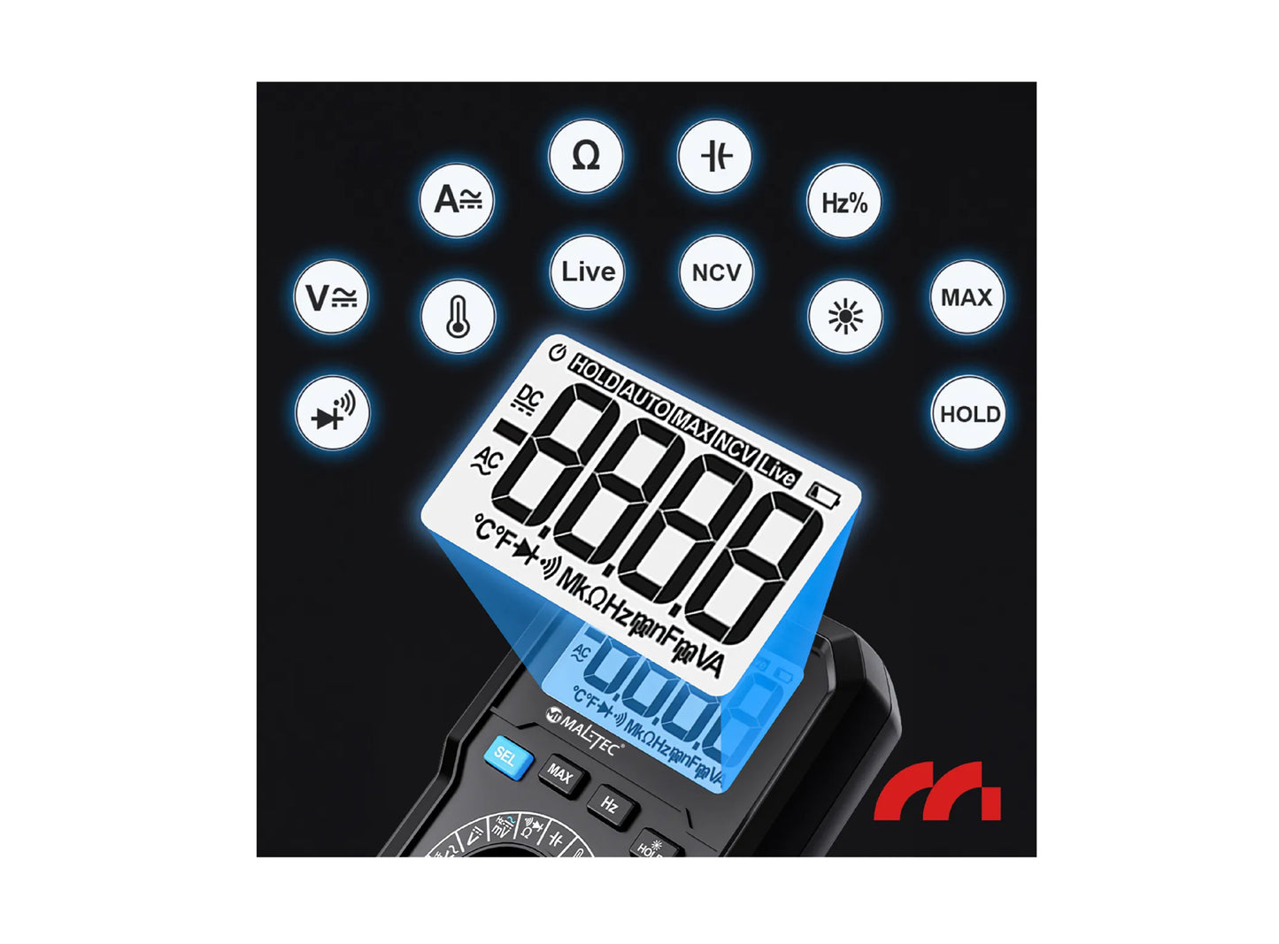Multimetru digital LCD MasterMultimeter, MalTec 111917