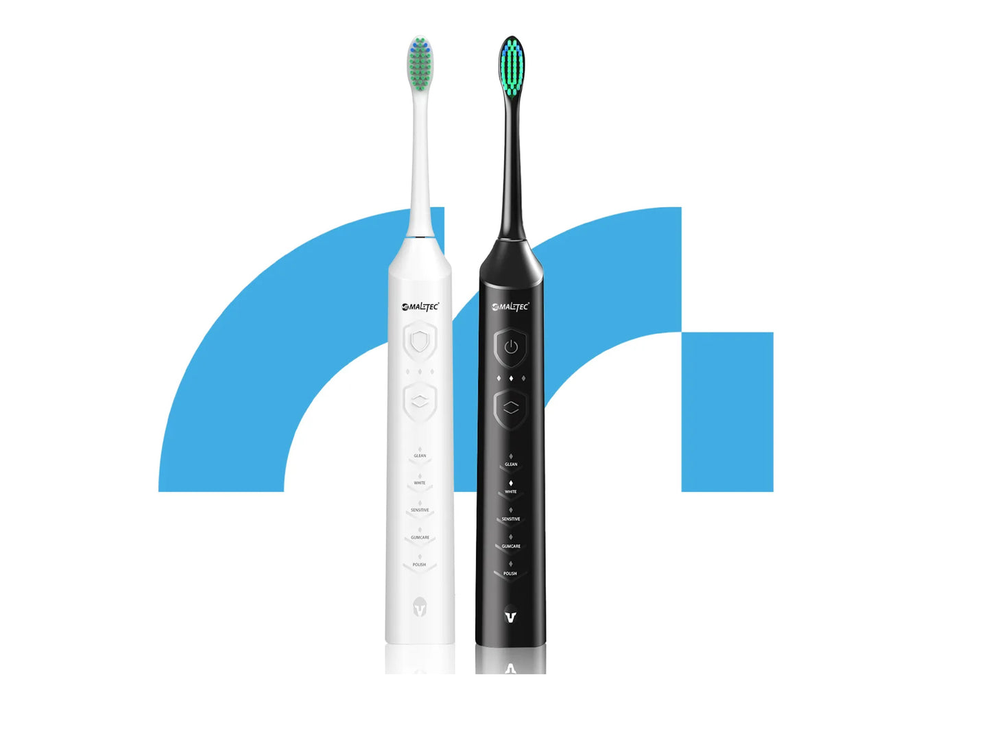 Set 2 periute electrice Sonic cu 6 capete si incarcator, MalTec 111925