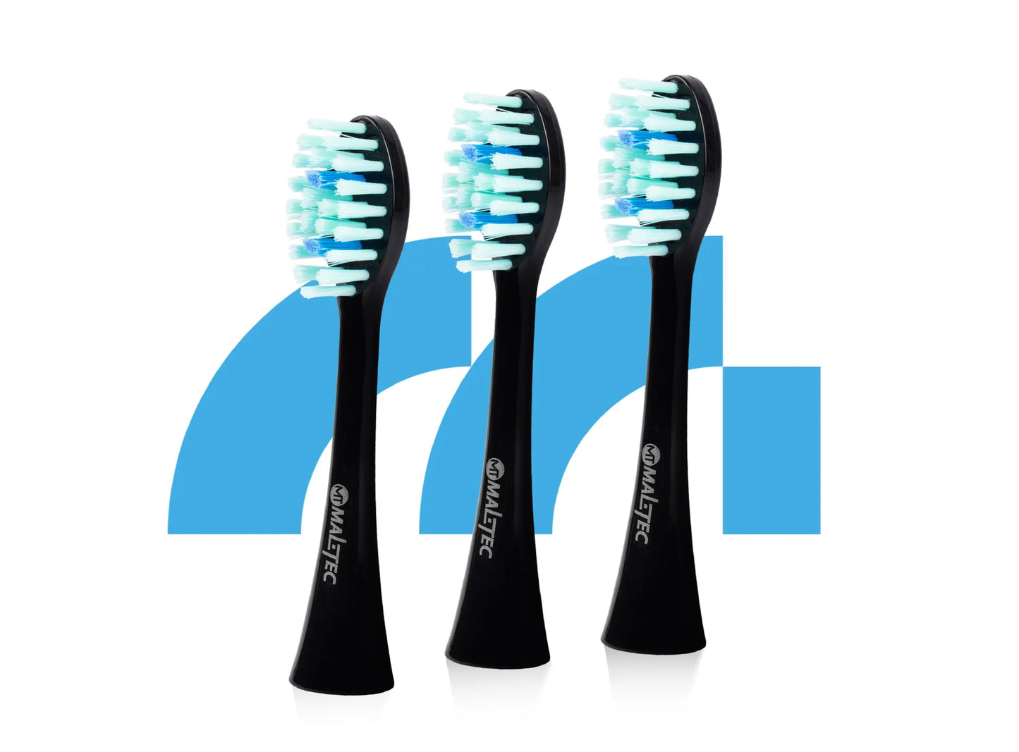 Set 3 capete de periuta pentru periuta de dinti electricaSonic, negru, MalTec 111928