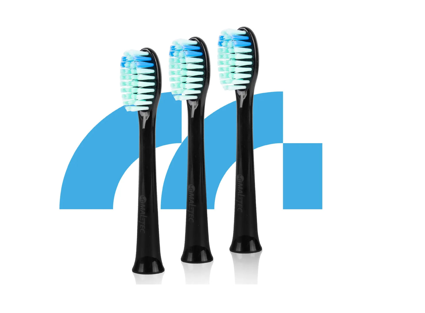 Set 3 capete de periuta pentru periuta de dinti electrica, universal, negru, MalTec 111931