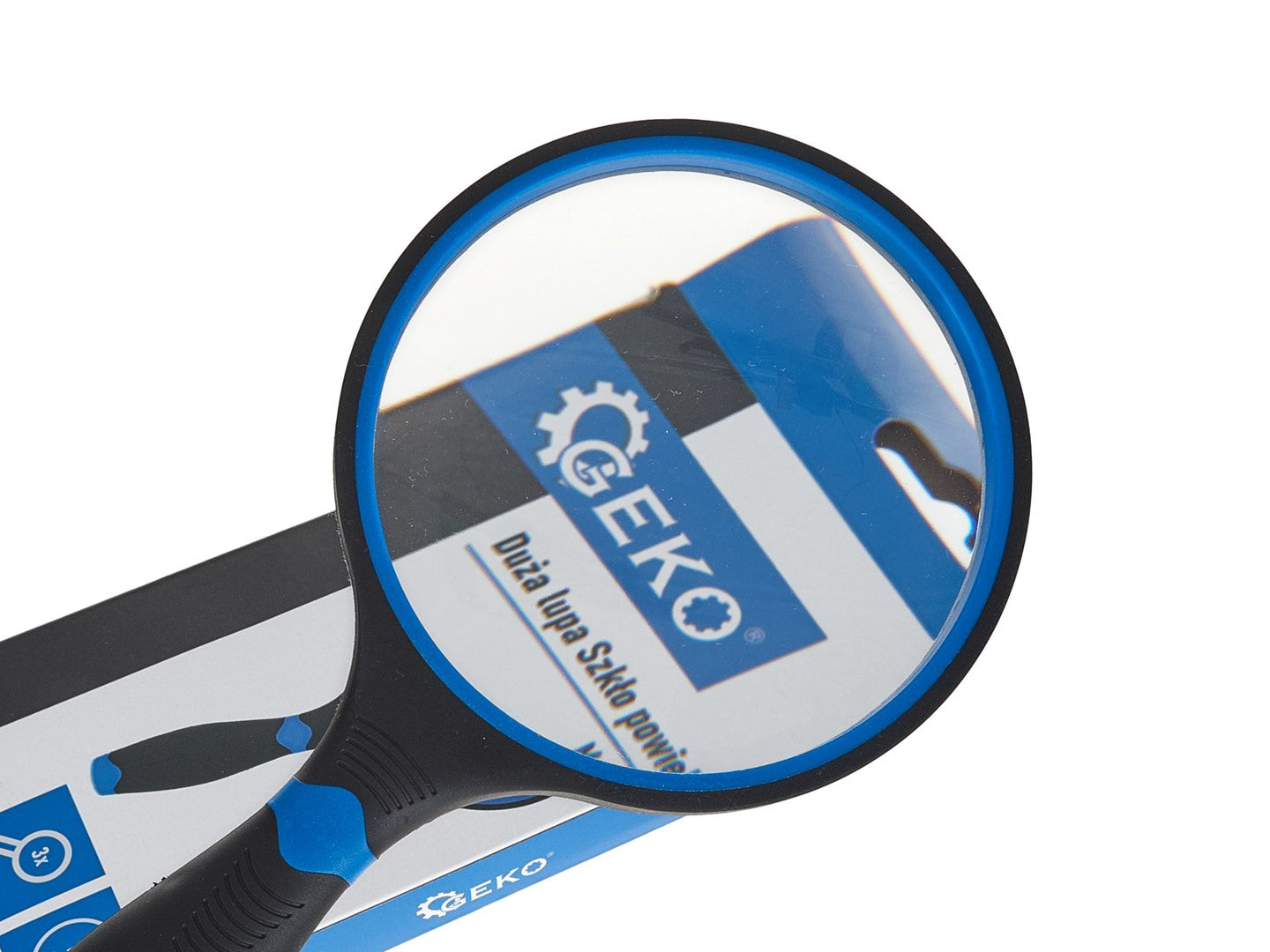 Lupa cu maner cauciucat, 100 mm, 3 x, Geko G03225