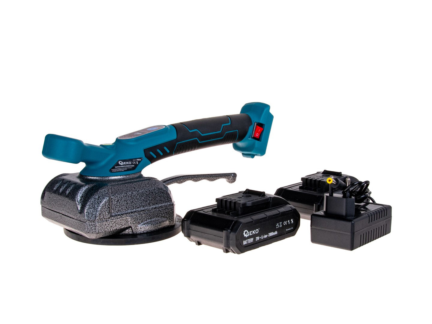 Ventuza vibranta pentru gresie cu acumulator, 21 V, Geko G80670