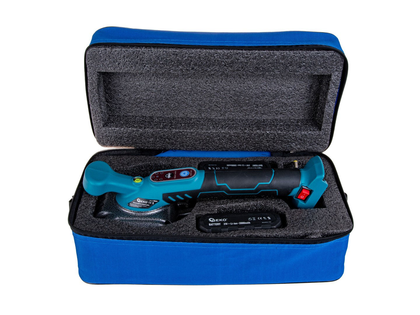 Ventuza vibranta pentru gresie cu acumulator, 21 V, Geko G80670