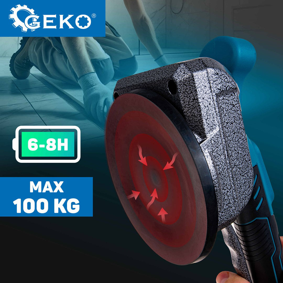 Ventuza vibranta pentru gresie cu acumulator, 21 V, Geko G80670