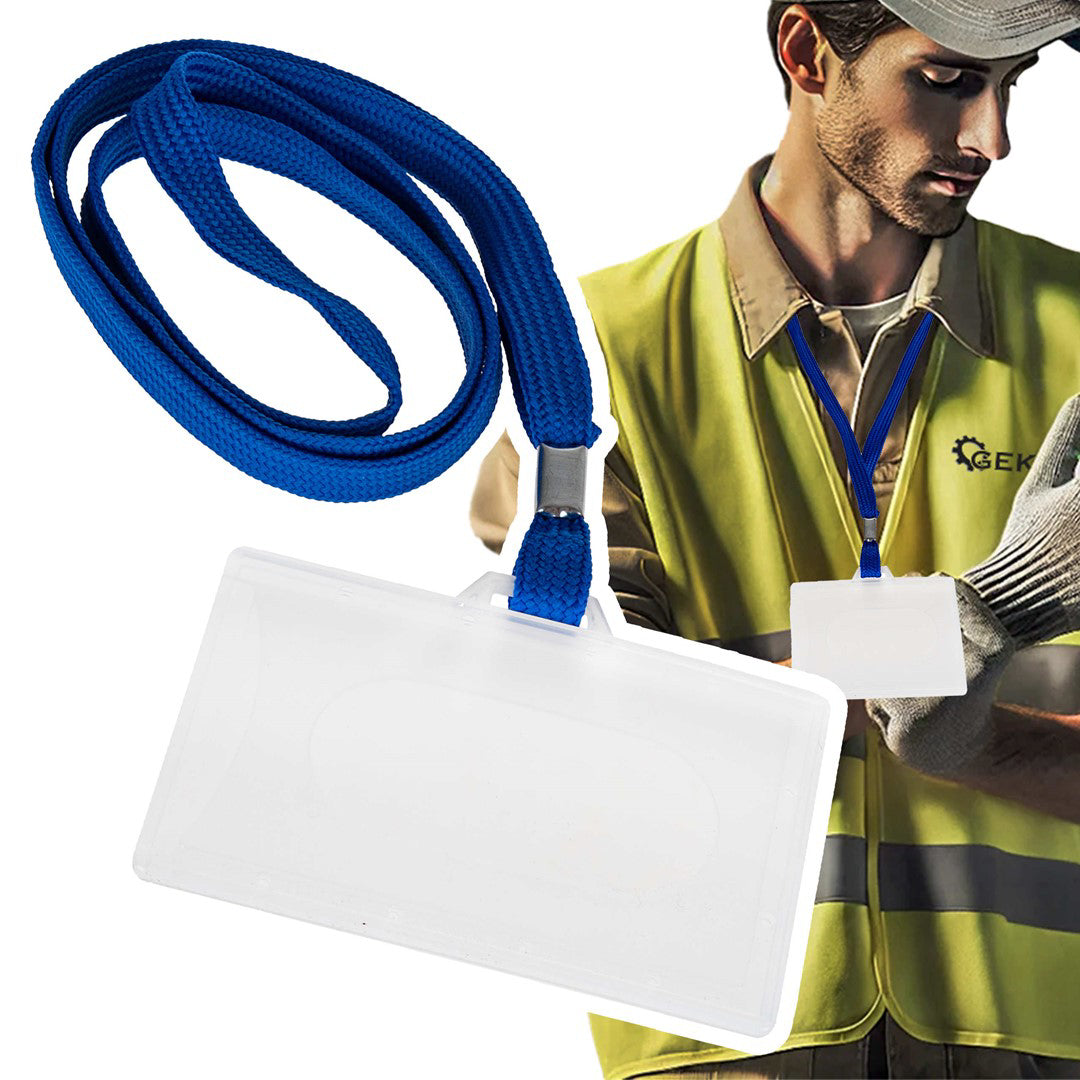 Ecuson cu snur albastru, 92 x 59 mm, Geko G79970