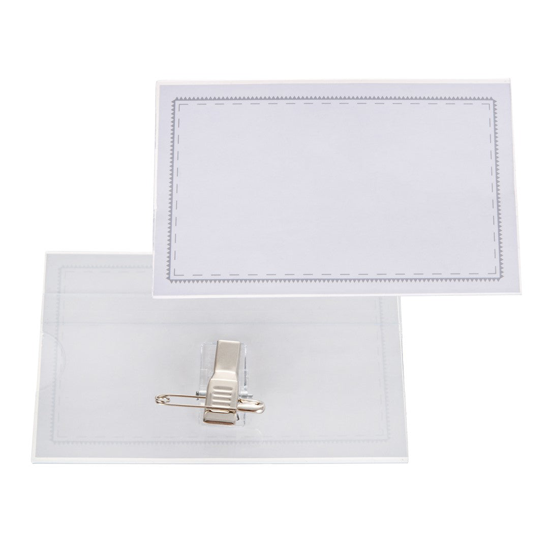 Ecuson de prezentare cu ac de siguranta, 90 x 56 mm, Geko G79971